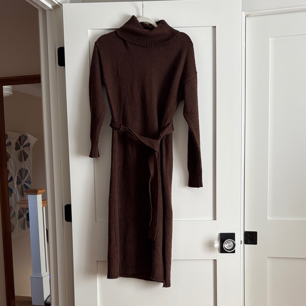 Rachel Zoe Chocolate Brown Long Sleeve Sweater Dress